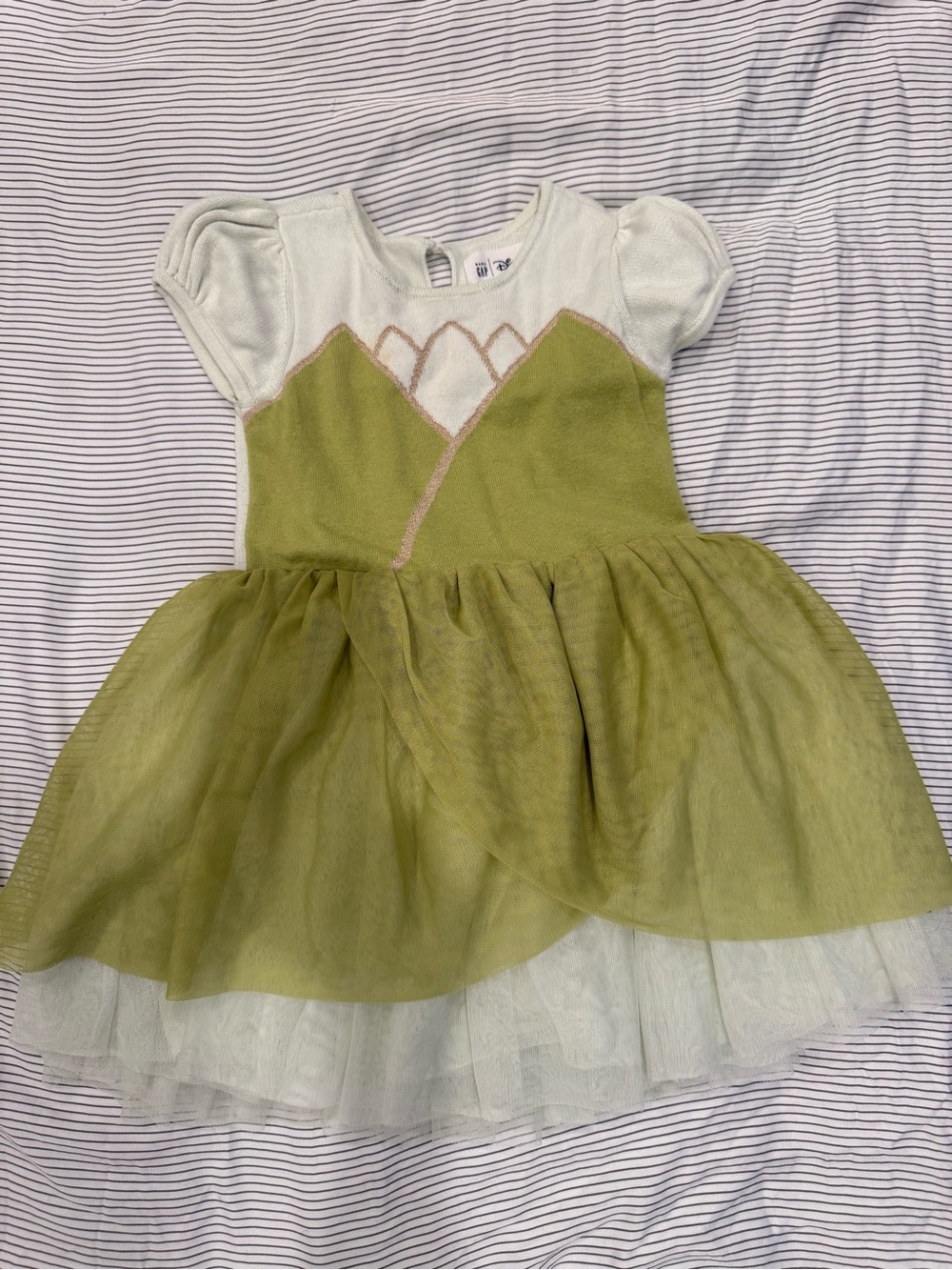 GAP Green and Cream Tulle Princess Costume Dress